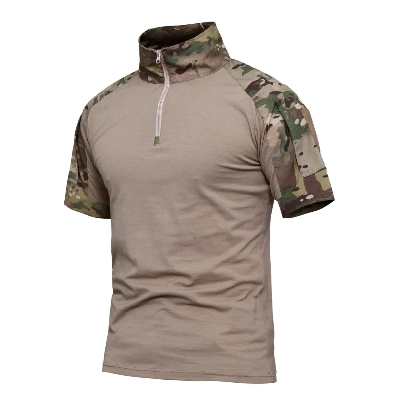 Short-sleeved CS Tactical Camouflage Plaid Summer