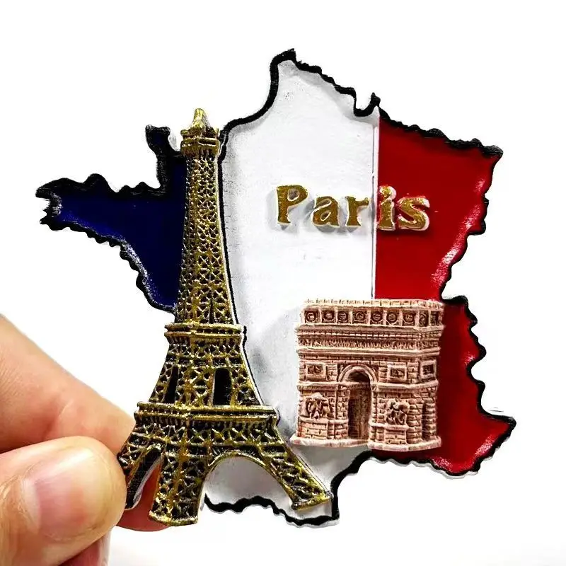 France Paris 3D Resin Refrigerator Magnets- Eiffel Tower Arc de Triomphe Decoración Hogar Cute Home