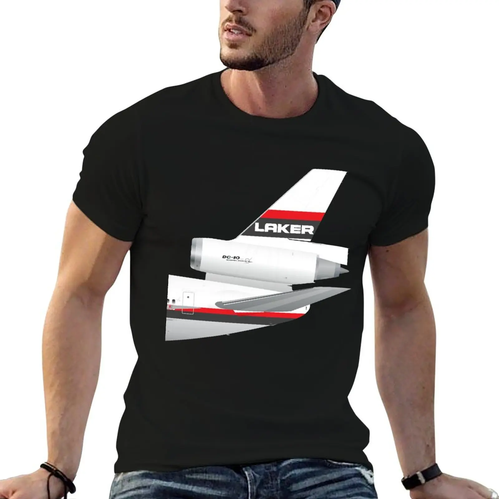 

Wings In Uniform - DC-10 - Laker Airways 70's T-Shirt man t shirt graphic t shirts cotton 100% T-Shirt