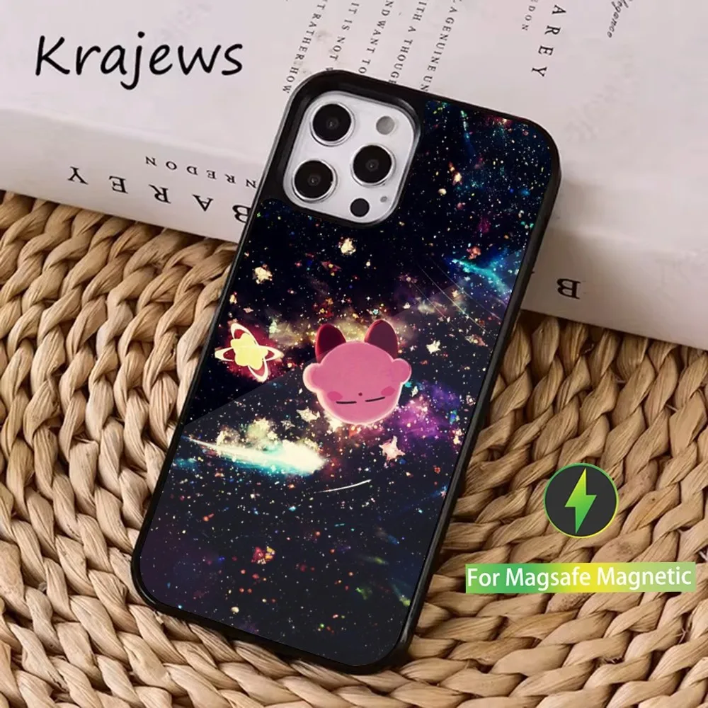 Cute P-Pink K-Kirbys Phone Case  For iPhone 16,15,14,13,12,11,Pro,Max,Plus,Mini, Magsafe,Magnetic Wireless Charging Case