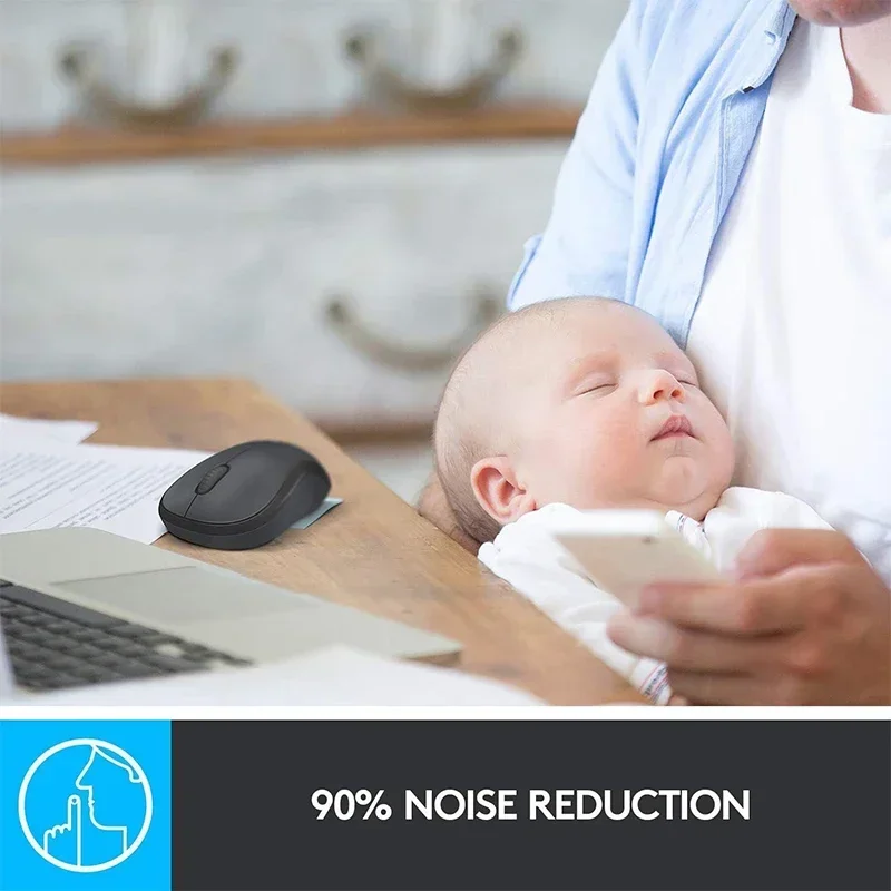 ماوس لوجيتك M220 اللاسلكي الصامت، توصيل وتشغيل 1000 نقطة في البوصة، يعمل مع أجهزة الكمبيوتر المحمول Mac Desktop للمنزل/المكتب