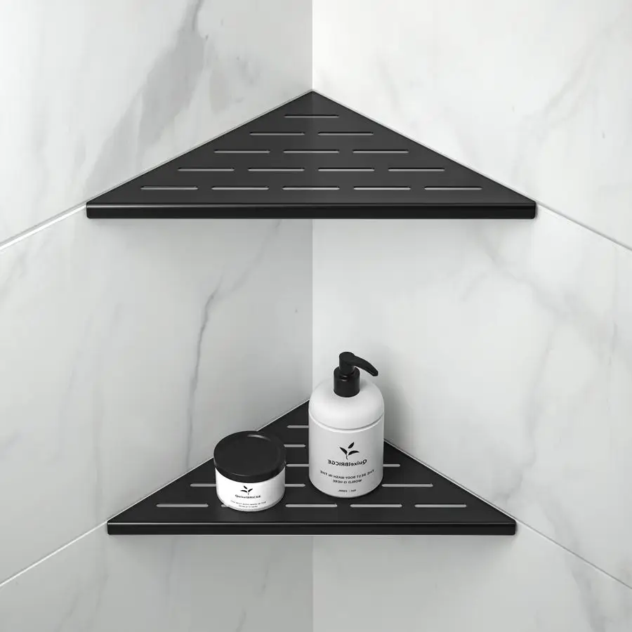 

Shower Shelf 10 Matte Black 304 Stainless Steel Slot Design Recessed Corner Shelves, Grout in Bathroom Shower Shelf for Tiled Wa
