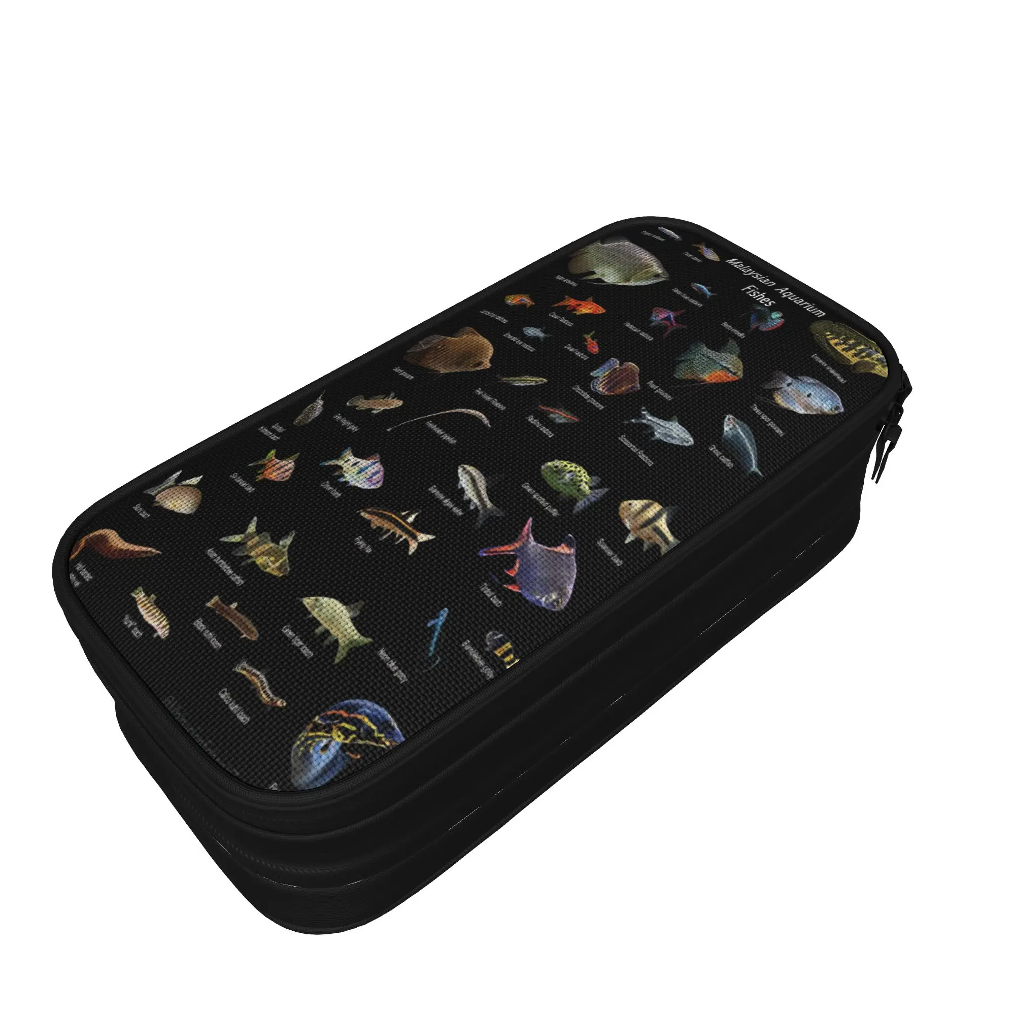 Fish Alphabet Educational Freshwater Species School Pencil Cases Canvas Child University Pencil Pouch School Supplies