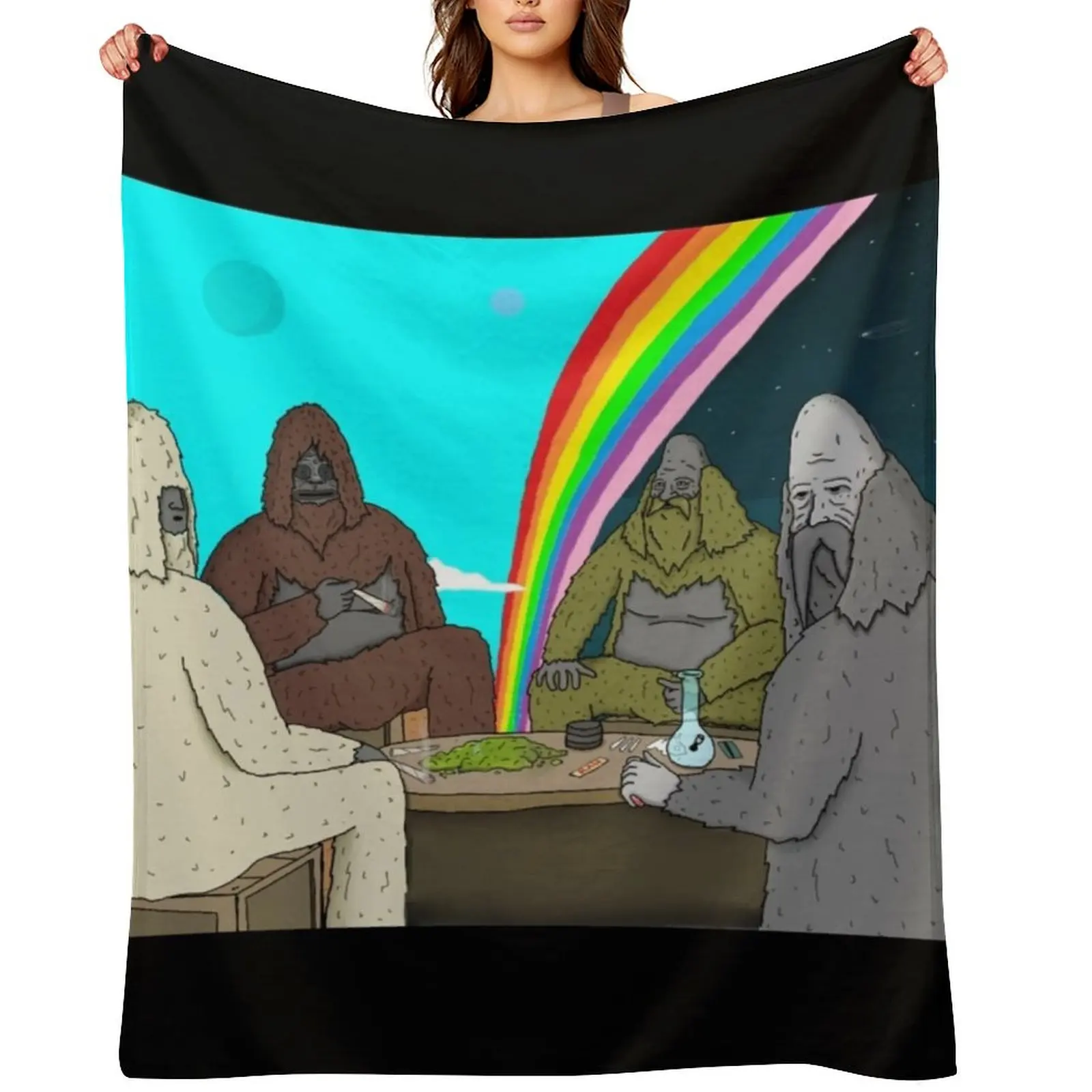 

Secret sasquatch society Throw Blanket for winter Quilt halloween valentine gift ideas Blankets