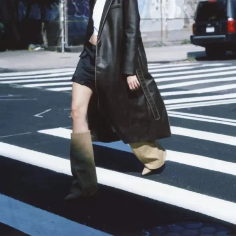 2024 الأوروبية والأمريكية وأشار حجر الراين السراويل والأحذية، المرأة الأزياء الفاخرة أحذية عالية الكعب أحذية قصيرة #2