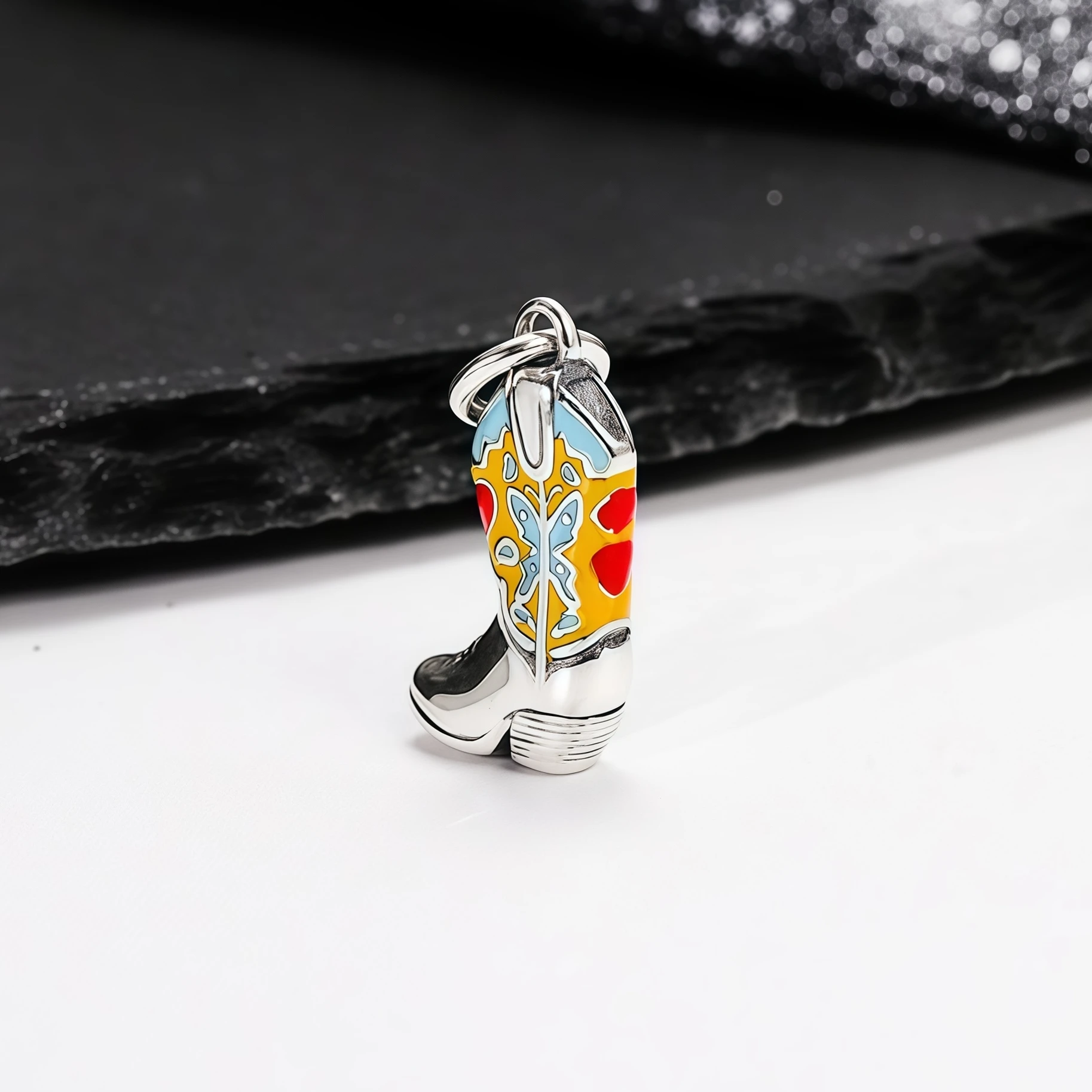 قلادة S925 James Avery Enamel Western Boot Charm يمكن أن تكون قلادة سوار ذاتية الصنع تتطابق بحرية