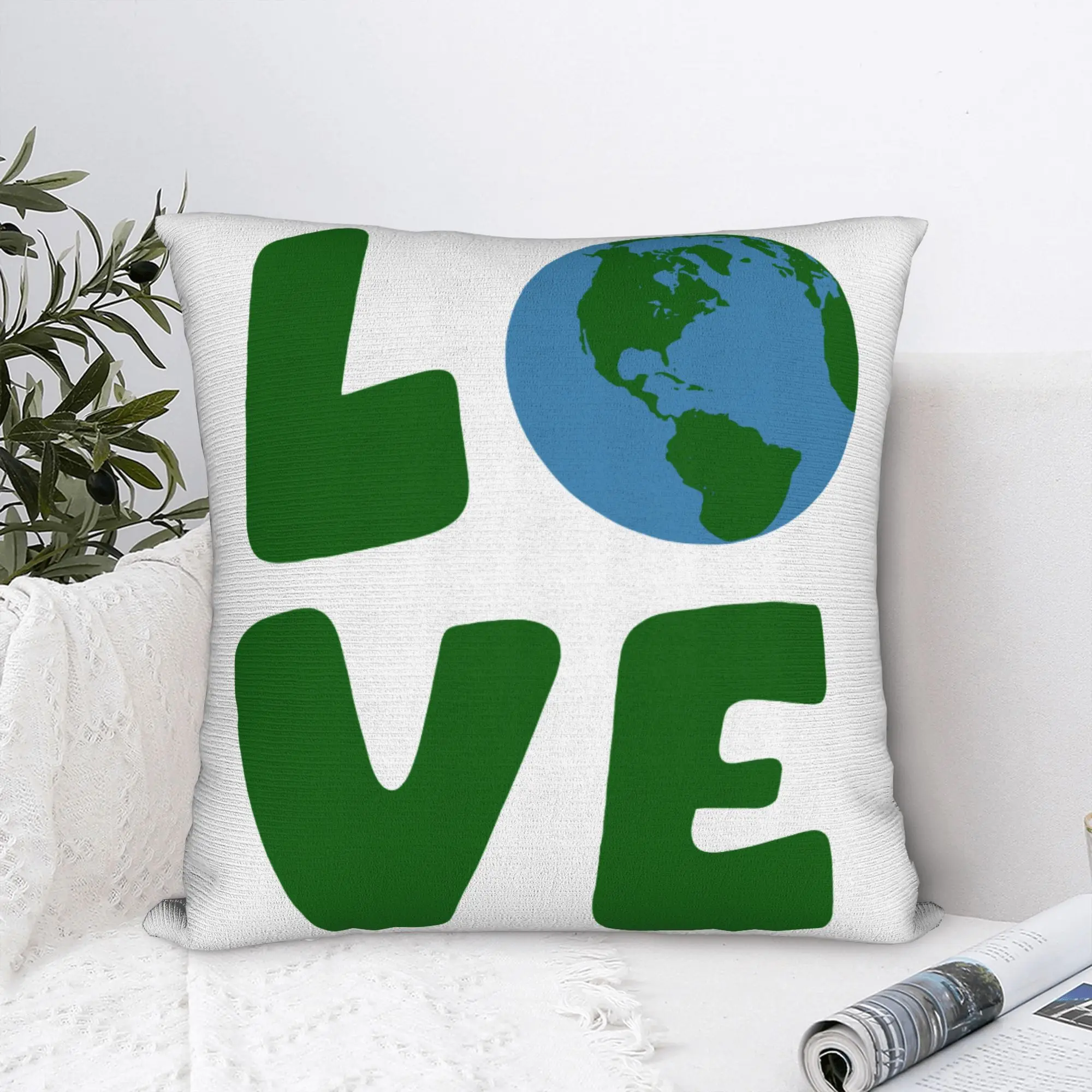 Love the Mother Planet Pillowcase Cushion Cover Earth Day Protect Environment Throw Pillow Case Cover Home Dropshipping 40X40cm