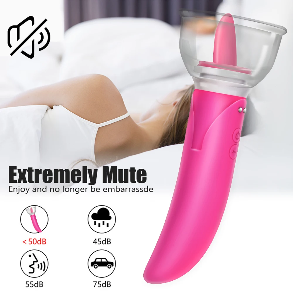 VATINE Dual Head Clitoris G-spot Vibrator Tongue Licking Pump Sex Toys for Women Dildo Vibrator Vagina Breast Massage