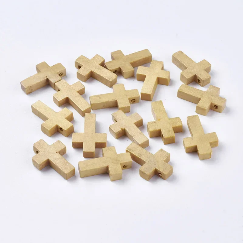 100pc Wood Pendants  Cross Pendants  Camel  22x14x4mm  Hole: 2mm