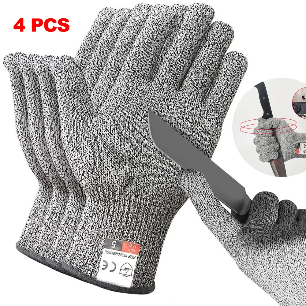 HPPE-Sicherheits-Anti-Schnitt-Handschuhe der Stufe 5, hochfest, Industrie, Küche, Garten, kratzfest, schnittfest, Glasschneiden, vielseitig einsetzbar