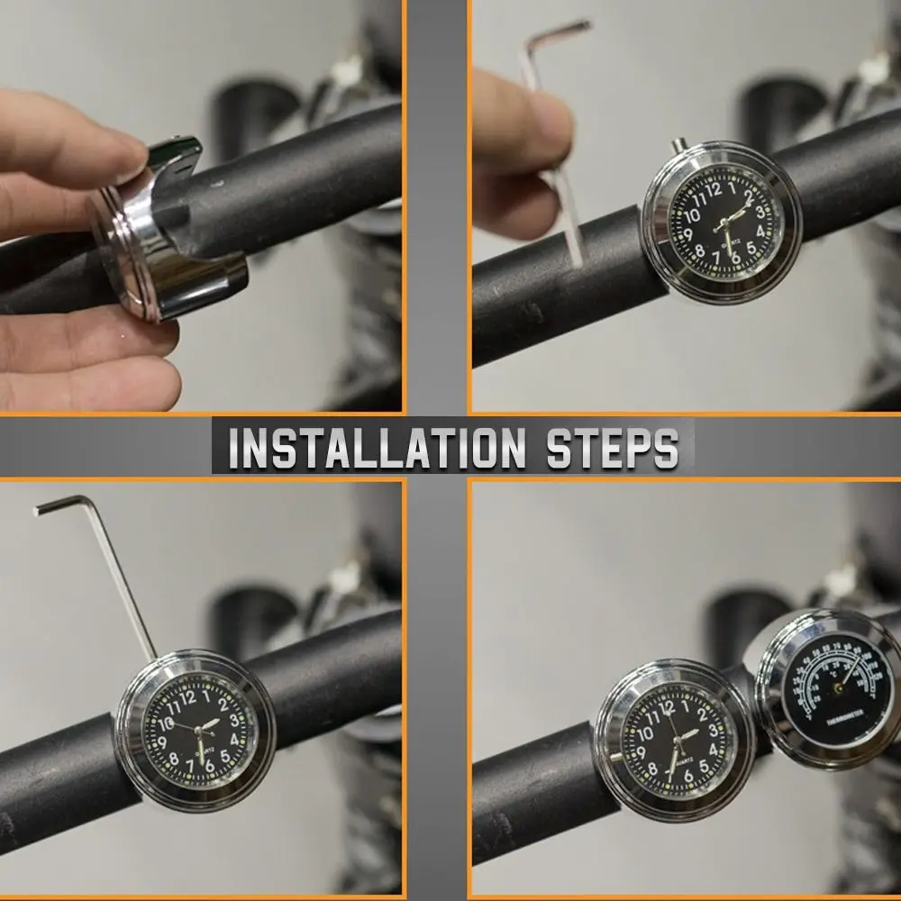 Easy to Install Universal Retrofit Handlebar Dial Bike Handle Bar Thermo Water Proof Motorcycle Thermometer