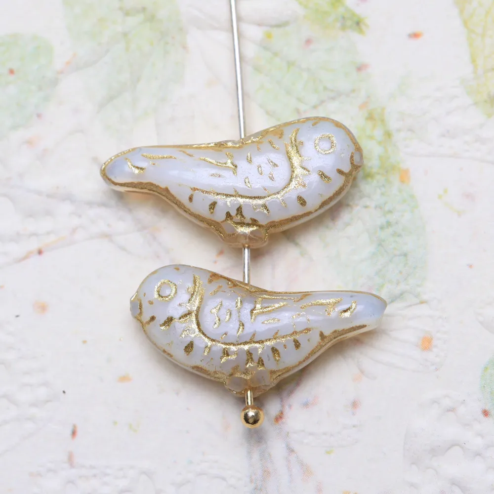 10PCS  Robin Bird Glazed Loose Beads for Jewelry Making Bracelets Necklace Charms Supplies DIY Glass Accessories 20*8mm image 3
