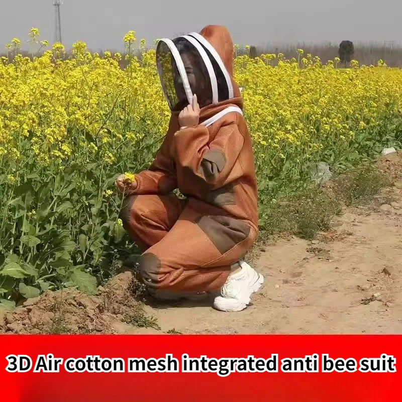 

Новый 3D-костюм пчеловода из воздушной хлопковой сетки с защитой от укусов, дышащий, полный комплект.