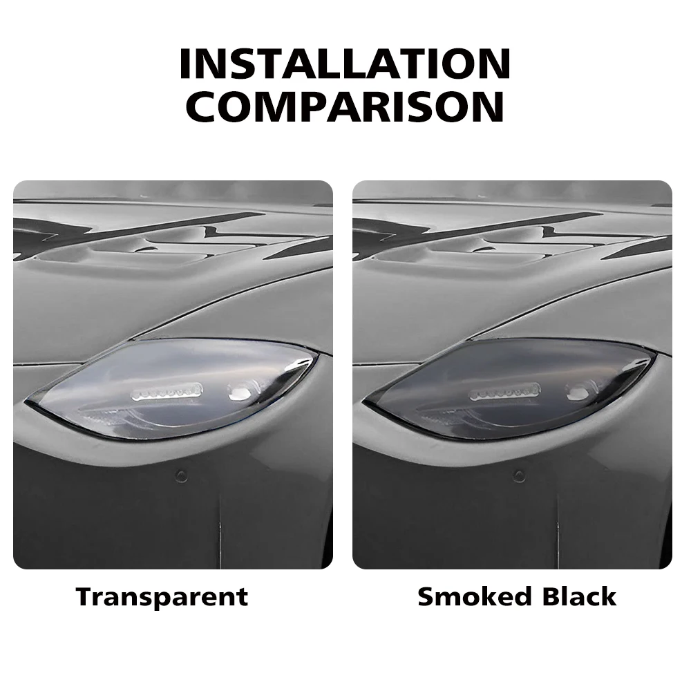 

Smoke Black High-Gloss TPU Car Headlight Protective Film for Nissan Z RZ34 2023-2026 Pre-Cut PPF Anti-Scratch Vinyl Wrapping Kit