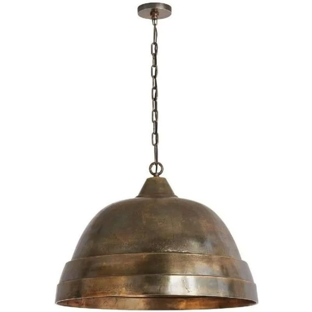 Handcrafted Sand-Cast Aluminum Industrial Metal Dome Pendant, 1-Light 100 Watts, 20