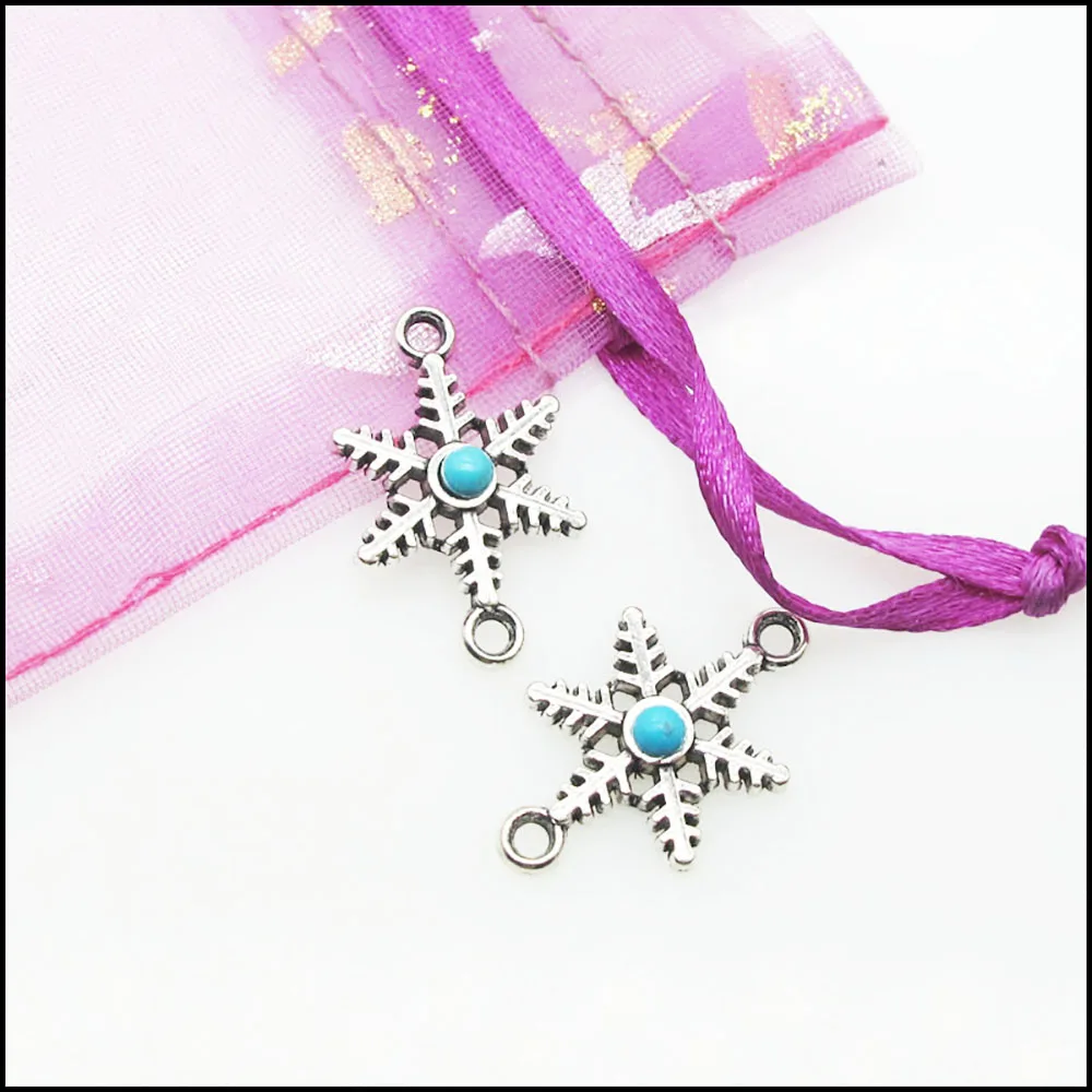 New Retro Heart Oval Flower Star Crown Teardrop Charms Antiqued Silver Plated Turquoise Connectors For Gifts Jewelry view 6