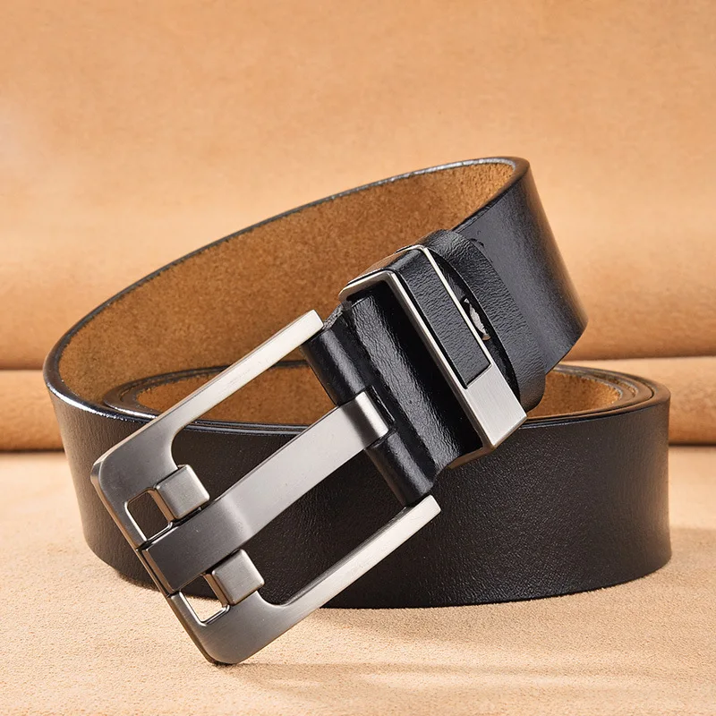 Plus Size 140 150 160 170cm Belt Male Fashion Men's Luxury Designer Cowskin Belts for Jeans Genuine Leather Pin Buckle Belt