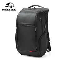 Kingsons Waterproof Men Women Backpack USB Charging Male Female Schoolpacks Anti-theft Laptop Bags Shoulder Bags