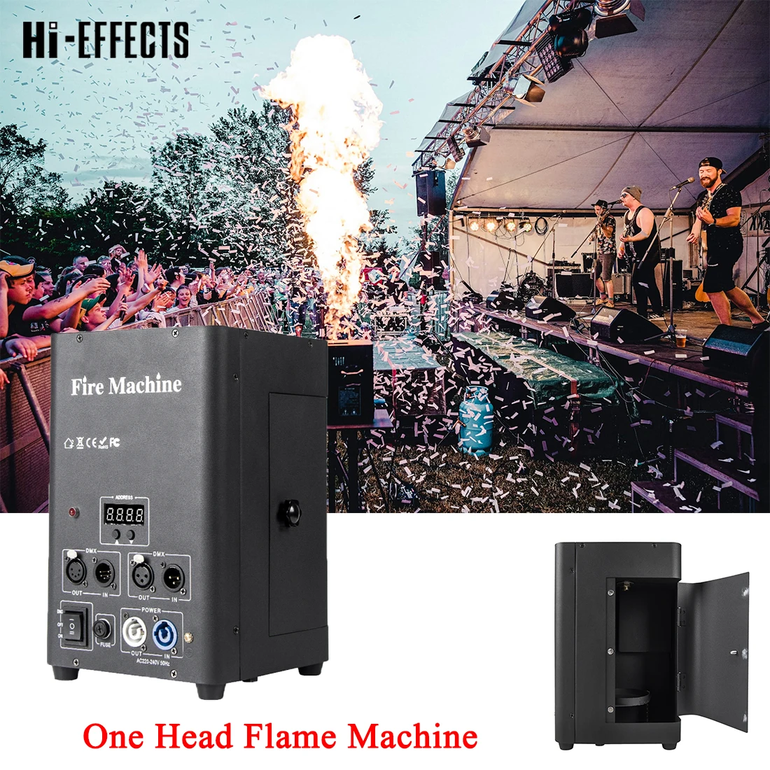 

Stage One Head Fire Machine DMX Flame Thrower Spray Fire Projector Stage Flame Effect Equipment for Party Wedding Concert Show