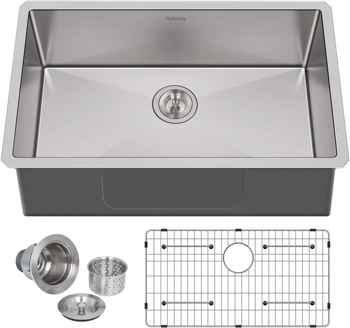 30-inch Kitchen Sink, 16 Gauge Undermount Single Bowl Stainless Steel Sink, 30