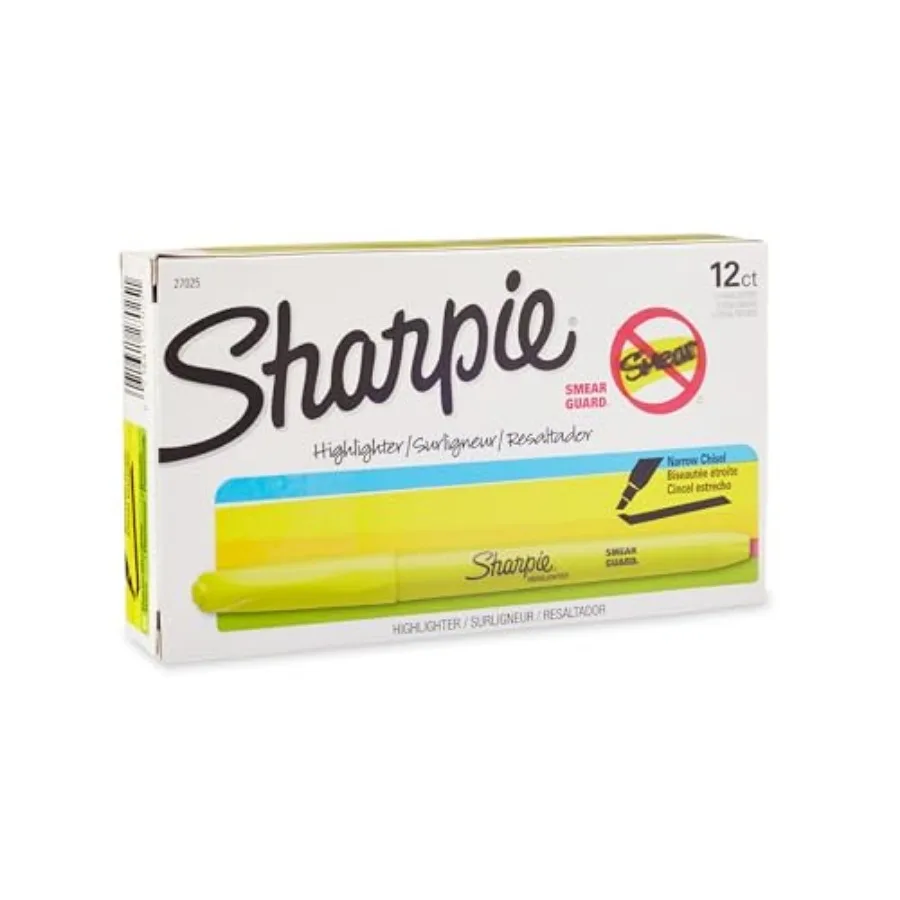 

Pocket Style Highlighters, Chisel Tip, Fluorescent Yellow, Box of 2