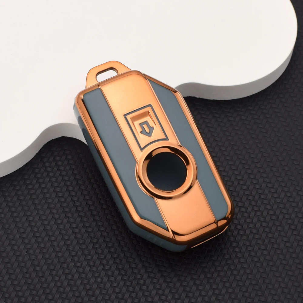 Soft TPU Flip Motorcycle Key Cover for BMW R1250GS R1200GS F850GS F900XR F750GS Soft Shockproof Motorbike Remote Key Case Rings