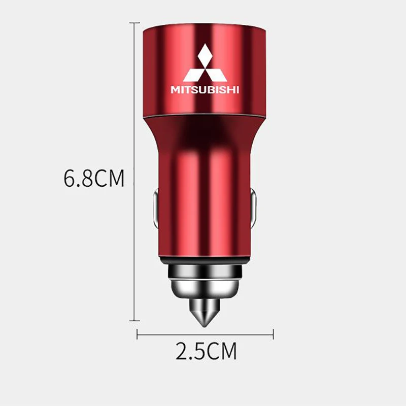 Car Charger Dual USB Ports 4.8A Super Fast Charging USB Type C Fast Charger Adapter For Mitsubishi Asx Lancer Outlander Pajero