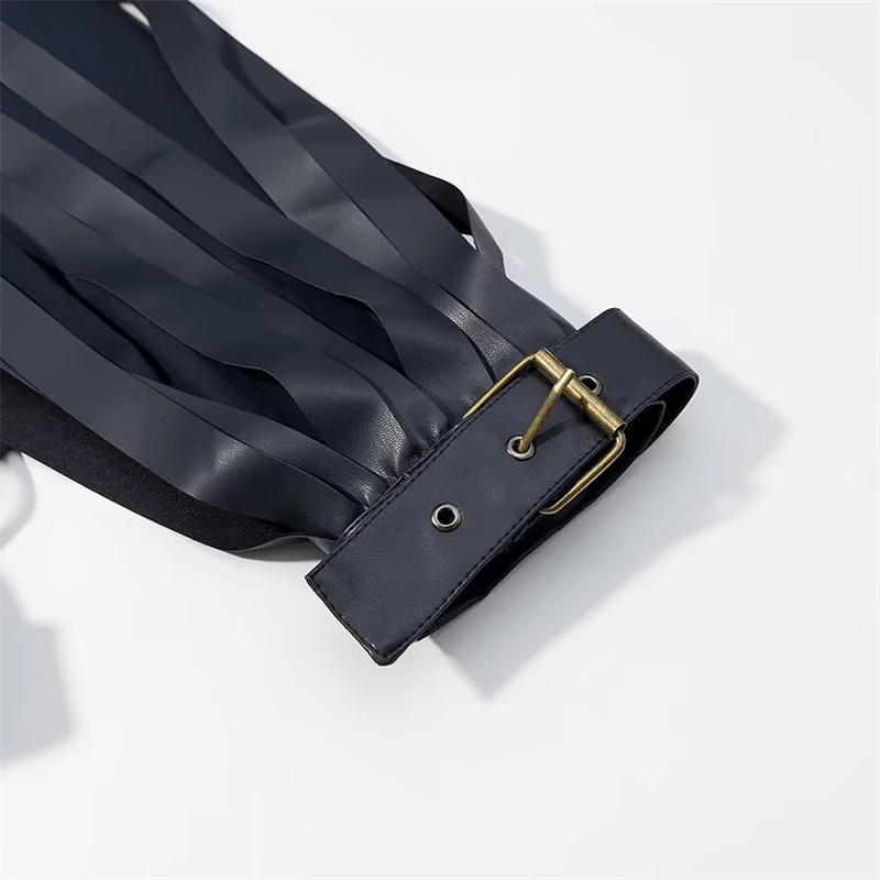 KEYANKETIAN lente nieuwe dames hoge hals kunstleer kwastje tailleband met leren jas en dames motorfiets leren jas