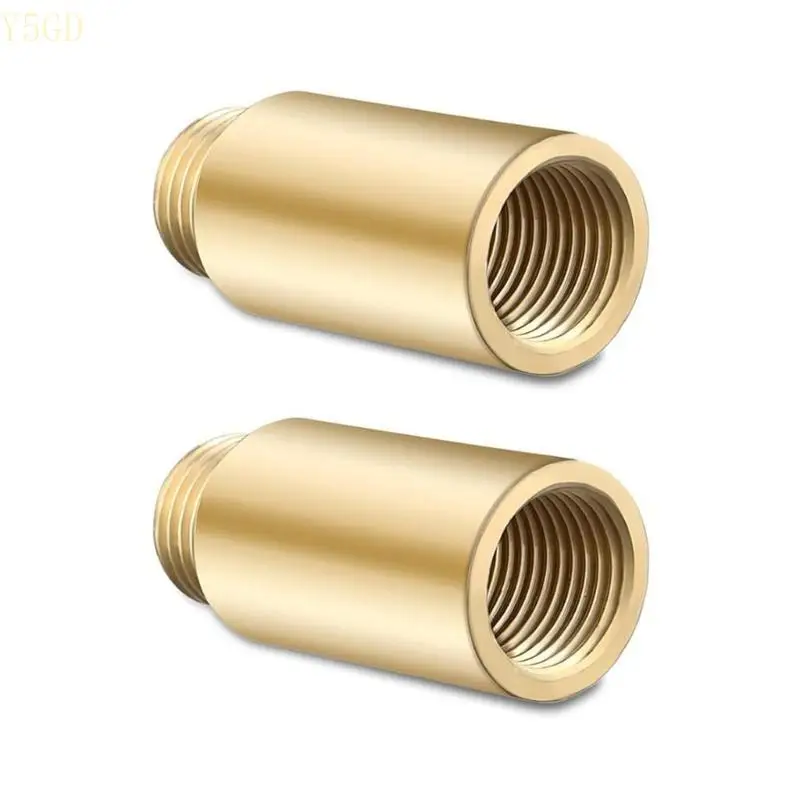 Y5GD 2pcs Brass Tap Extension Thread Fitting Inch 40mm Brass Tap Extension Simple to Use for Plumbing & Heating Systems