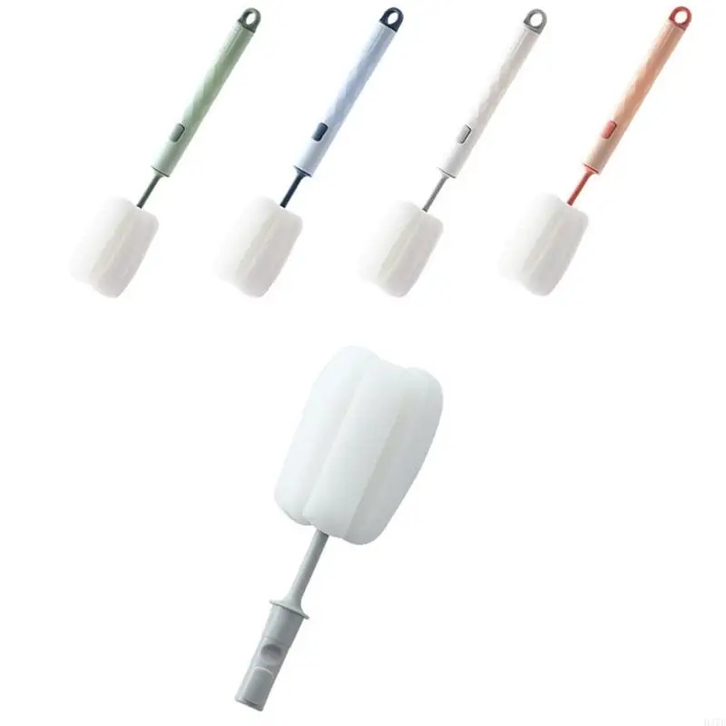 

H37D Water Cup Brush Long Handle Household Sponge Bottle Cleaning Brush Detachable