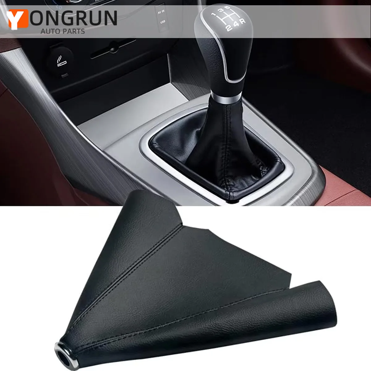 General Motors Schaltknauf-Staubschutz, schwarzes Leder, manuelle/automatische Schalthebel-Schalthebel-Kofferraumabdeckung, Staubschutz für Automobil-Schalthebelgriffe
