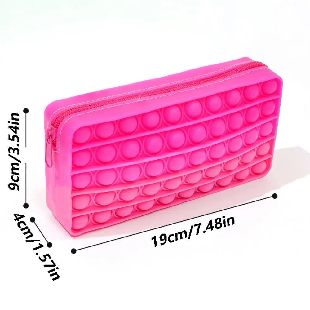 Large Capacity Silicone Pen Case Decompression Bubble Multifunctional Student Pencil Bag with Zipper Waterproof