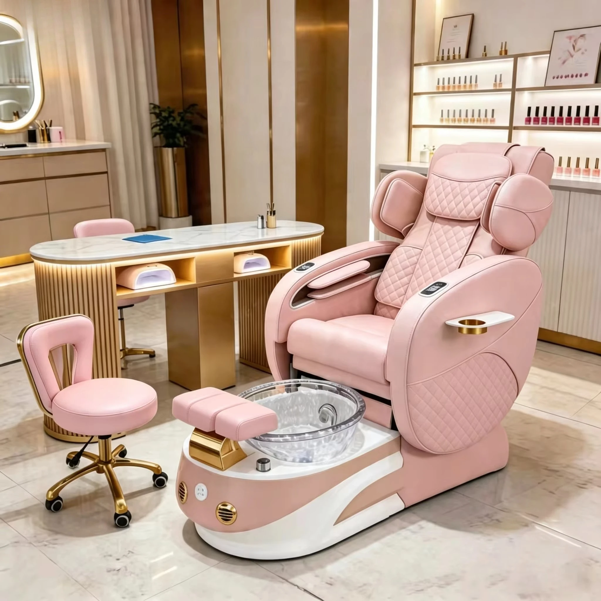 Custom Color Beauty Salon Furniture Professional Luxury Full Body Kneading Massage Manicure Spa Pedicure Chair