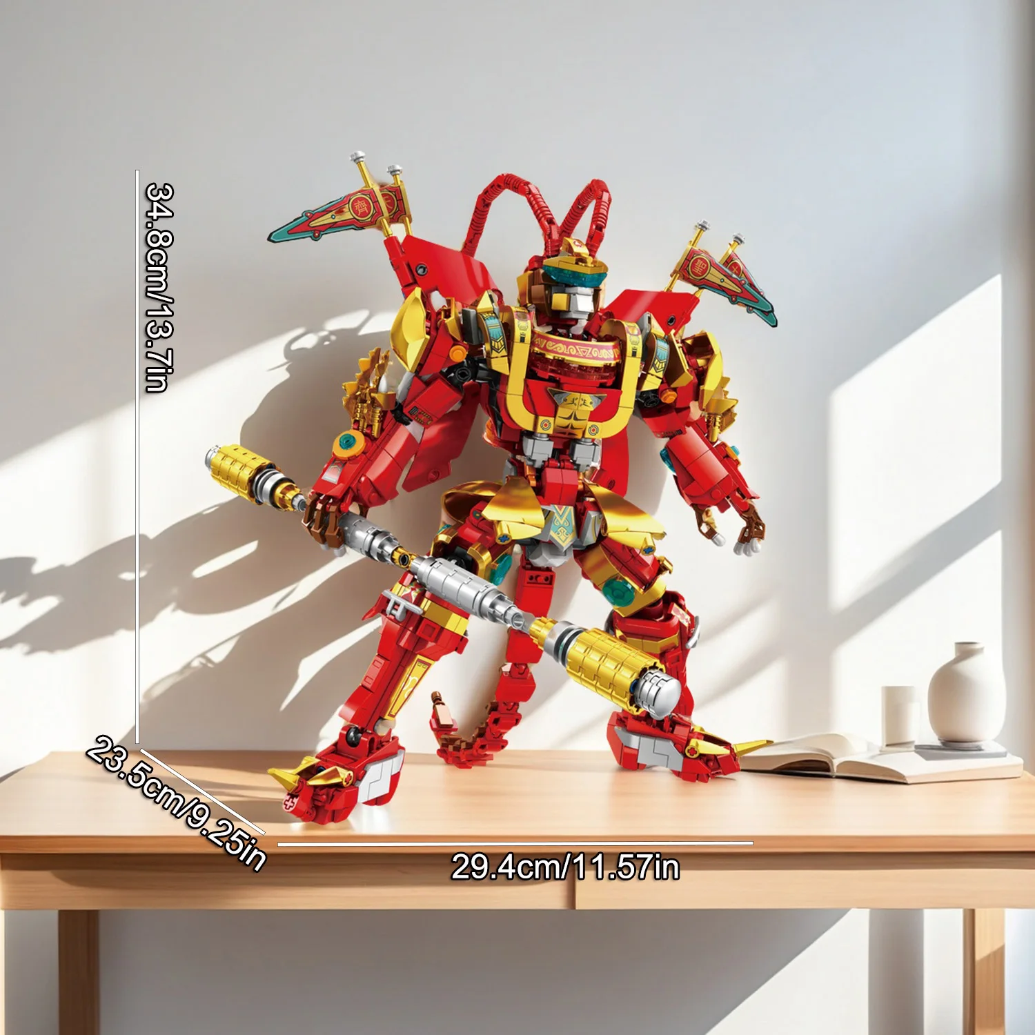 ตัวต่อโลหะชุบ 1122 ชิ้น รูปแบบลิงซุนหงอคง ของเล่นประกอบแบบตัวต่อ ชุดของเล่นตัวต่อสำหรับเด็ก ของตกแต่ง ของขวัญ