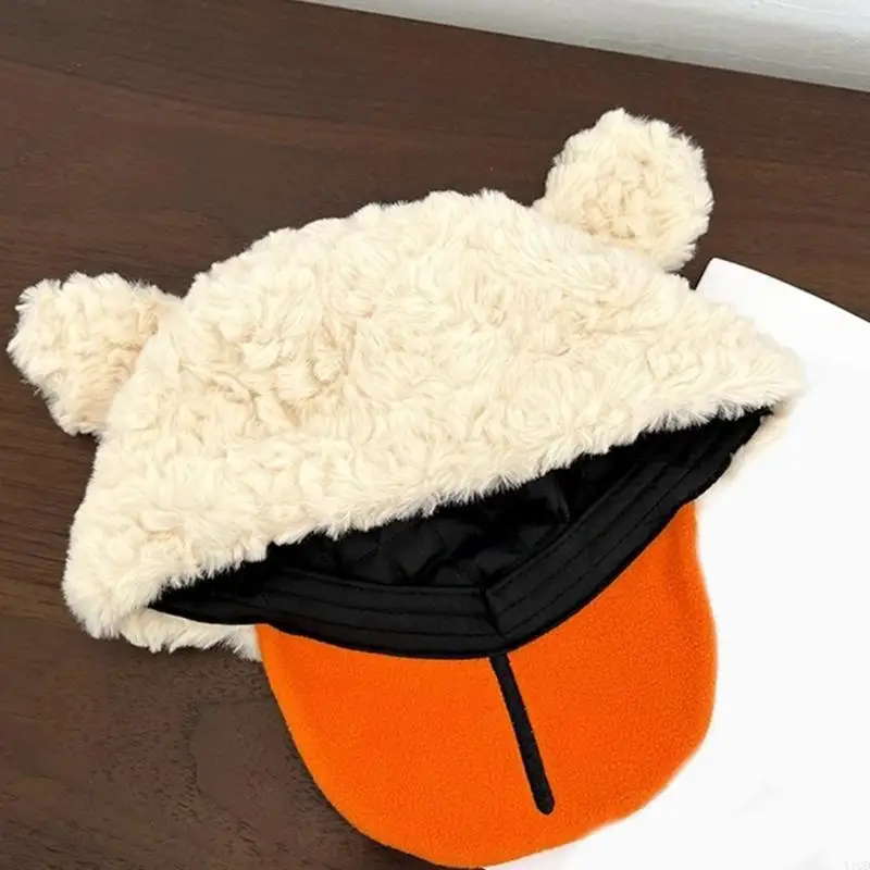 الحيوانات الناعمة طباعة قبعة الشتاء قبعة البيسبول مع ديكورز أذن الكلاب للأطفال الفتيات