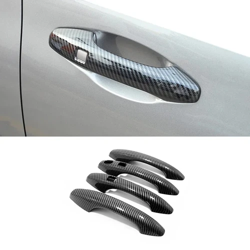 Imagen 1 del producto Manija de puerta de coche de fibra de carbono cromado, cubierta de marco, embellecedores, accesorios de estilo de coche, color negro, para GWM Haval H6 3rd Gen 2021 2022 ABS