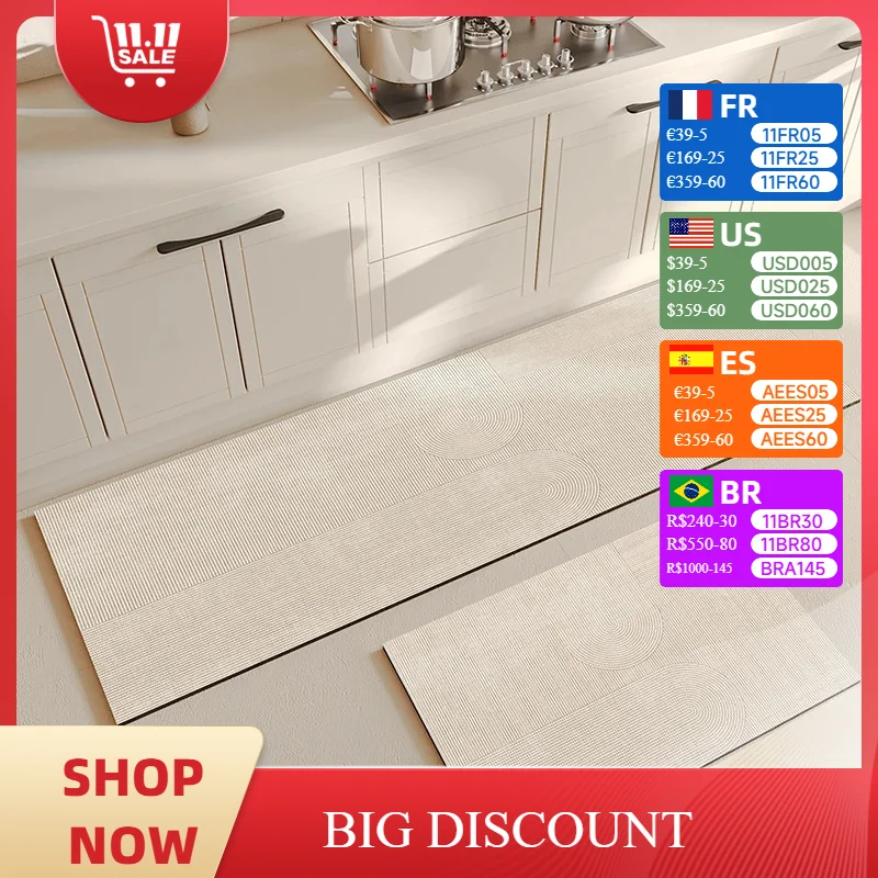 Kitchen Carpet Pvc Mat Absorbent Diatom Mud Non-slip Rug Water-absorbent Quick-drying Floor Mats Alfombra De Cocina 주방 카펫