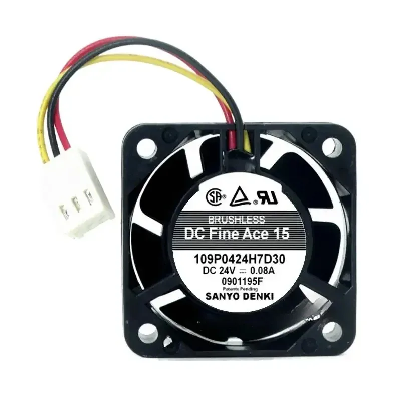 

W 109P0424H7D30 Новый оригинальный вентилятор постоянного тока 24 В 0,08 А 4015 4 см с осевым потоком Fanuc для токарного станка с ЧПУ