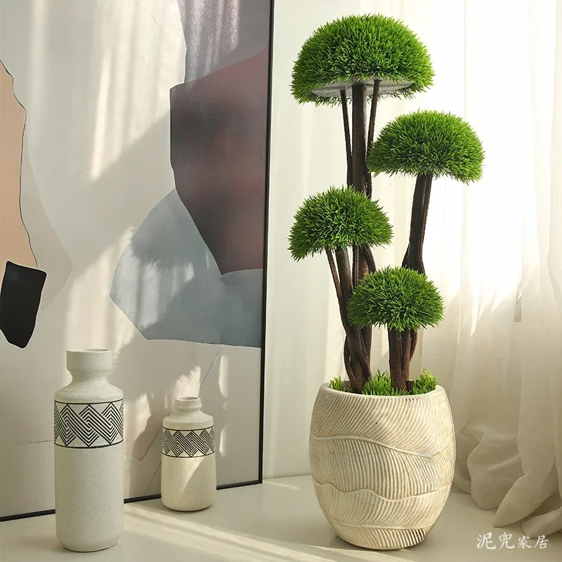 

Simulation green plant bonsai mushroom tree office interior decoration hotel lobby ornament simulation fake tree landscape