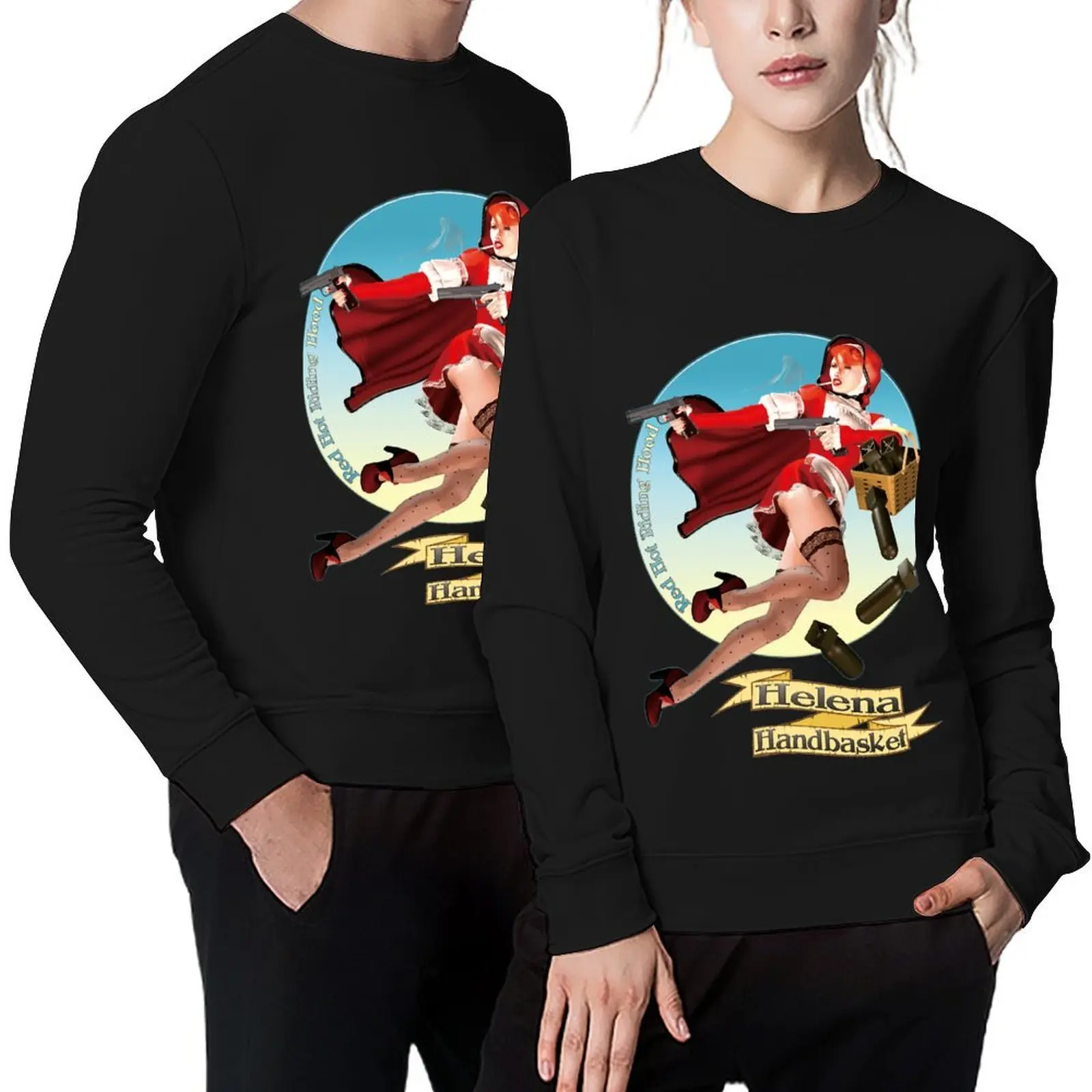 

Helena Handbasket - Red Hot Riding Hood Pullover tracksuit men men's coat korean clothes aesthetic sweatshirts