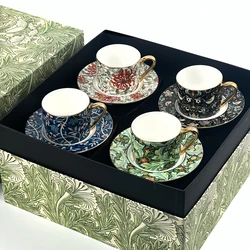 French high-end bone china Coffee cup dish cover couple cup gift box household exquisite afternoon tea cup ins coffee mugs