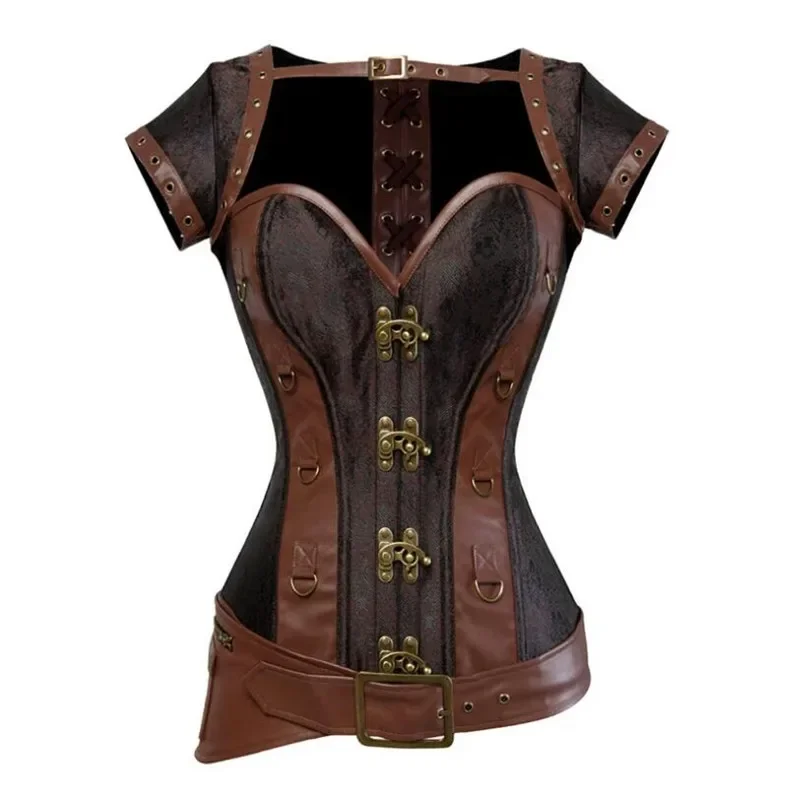 

Gothic Corset Bustier with Cup Plus Size Steampunk Corsets for Women Vintage Sexy Corselete Halloween Costumes Overbust Top