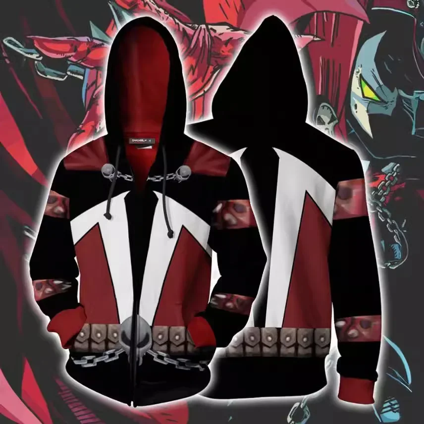 

Superhero Spawn Al Simmons Cosplay Hoodie 3D Polyester Autumn Spring Halloween Unisex Jacket Pullover Costume Unisex Tracksuit