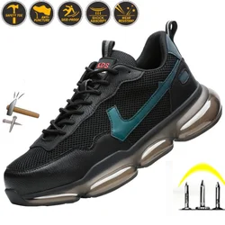 Men Safety Shoes with Metal Toe Indestructible Ryder Shoe Work Boots with Steel Toe Waterproof Breathable Sneakers Work Shoes