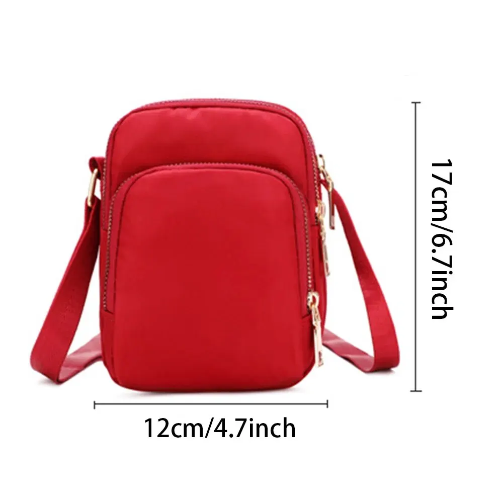 Women Bag Waterproof Shoulder Bag Crossbody Zipper Mobile Phone Lady Female Multifunction Handbag Wrist Purse Womens Pouch