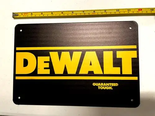 Plaque en métal garantie avec logo pour outils électriques, atelier, garage, man cave - Aluminium