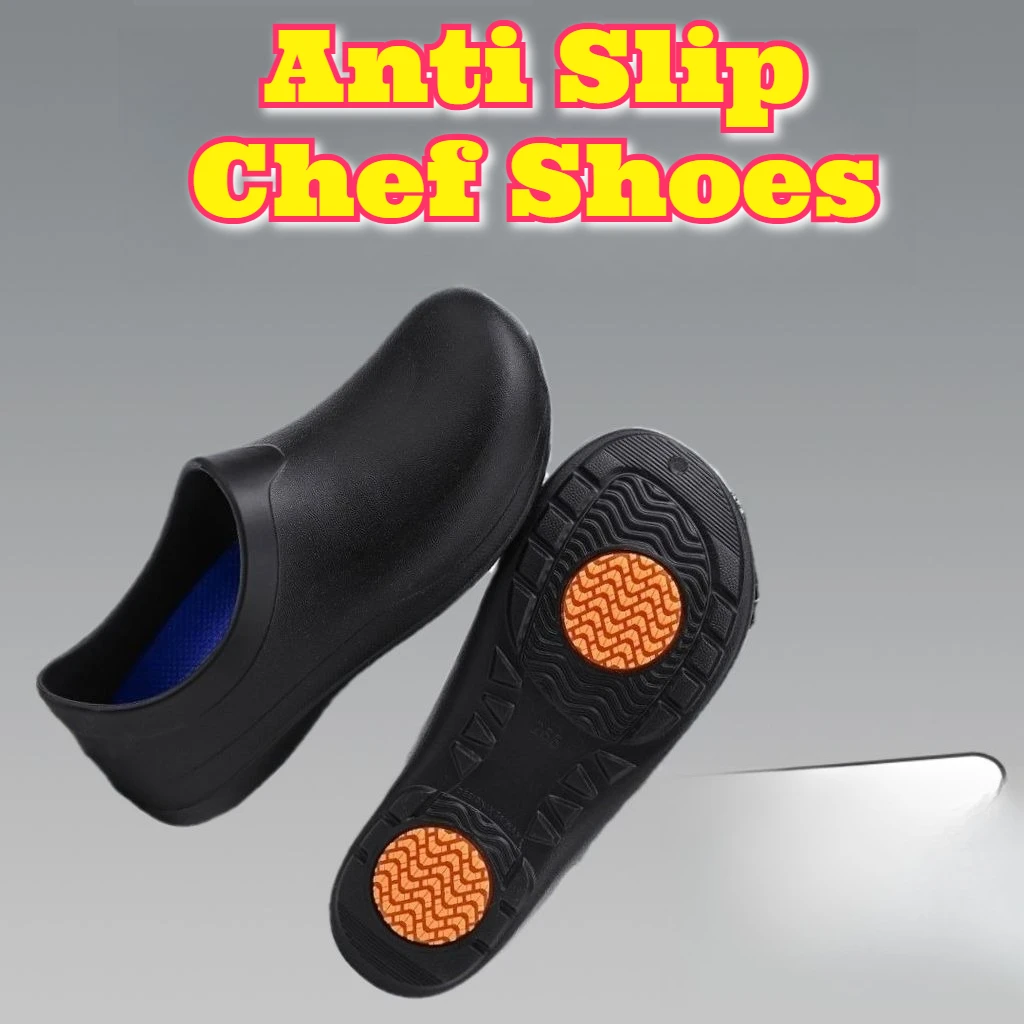 

Non Slip Chef Shoes Oil Water Proof Slip Resistant Kitchen Work Shoes Black Anti Fatigue Restaurant Cafeteria Safety Footwear