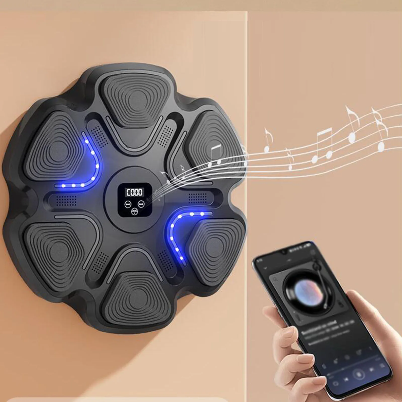 Smart Bluetooth Music Boxing Machine Wall Boxing Target LED Lighted USB Charging Sandbag Boxing Training Target Boxing Equipment