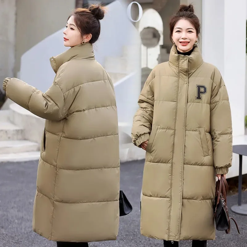 

2023 New Winter Coat Women Puffer Parka Jacket Long Thick Warm Oversized Cotton Padded Jackets Parkas Clothing Female Outerwear