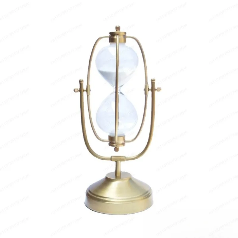 Brass Hourglass Retro  Luxury Ornament European Office Study TV Cabinet Wine Cabinet Soft Decoration